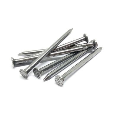 China New Design Checkered Electro Galvanized 4 Inch Hardened Steel Concrete Nails Black Wire Joint Nails for sale