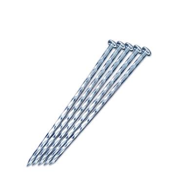 China Galvanized Twisted Steel Nail Spike Spiral Nail Different Flat Sizes With Manufacturer Price Nails For Wood for sale