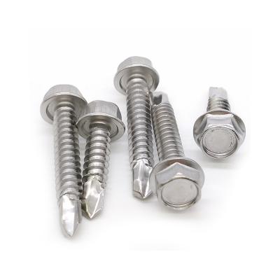 China Wholesale Galvanized HEX Truss Head Self Drilling Teak Screws Cheap Price Steel Galvanized Hex Head Wood Screw for sale