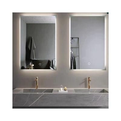 China Large Illuminated High Quality Wall Mounted Transparent Defogging Bathroom Mirror With Light for sale