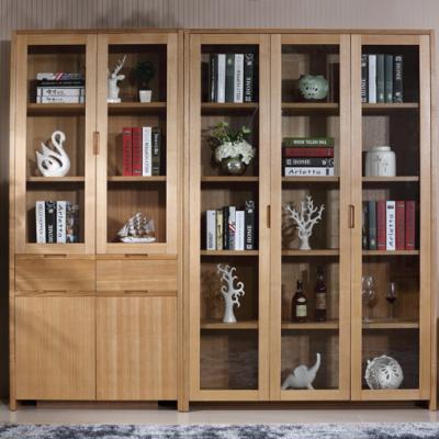 China (Others) Office Furniture Bookshelf Brown Storage Adjustable Modern Minimalist Large Wooden Book Shelves With Glass Doors for sale