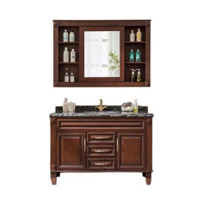 China Kinds of Materials Wholesale American Style Bathroom Vanity Solid Wood Cabinet for sale