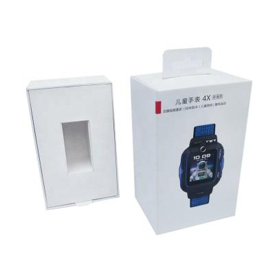 China Hot New Style Children's Smart Watch 4x Electronic Products Printing Recyclable Gift Box Packing Cardboard Boxes With Handle for sale