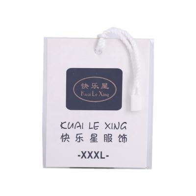 China Custom Recyled Apparel Hang Tags Price Tag Sticker Apparel Neck Tags for sale