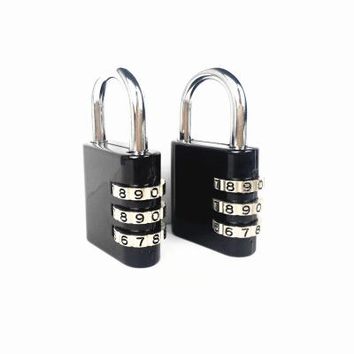 China Large Black Zinc Alloy Combination Padlock Programmable Combination Padlock With Big Numbers For Gym Lockers for sale