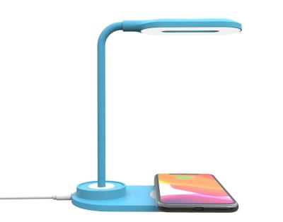 China 2 in 1 Wireless Charger with Led Table Lamp Table Lamp with Mobile Phone Wireless Charger for sale