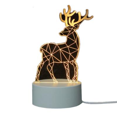 China Customizable Wholesale Modern Portable 3D Acrylic LED Night Light Effect Creative Desk Lamp For Kids for sale