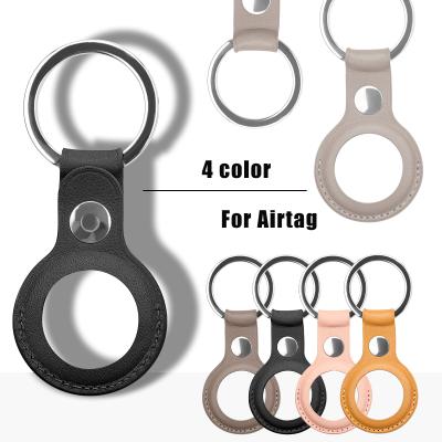 China New Waterproof Luncheon Tracker For Airtags Keychain Scratchproof Protective Cover Cases GPS Tracker Leather Case For Apple Airtags Case for sale