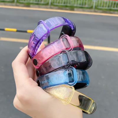 China TPU Smart Watch Bands Replacement Accessories Straps Discolor Transparent TPU Straps Watch Band For MI Band 4 Strap for sale