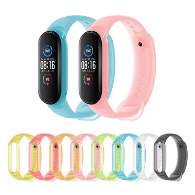 China Wholesale Soprt Band 5 Sport Style Clear Silicone MI Band 5 Transparent Strap 2020 New Correa Para MI for sale