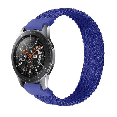 China Newest 20mm 22mm Casual Braided Solo Loop Strap Samsung Galaxy Elastic Watch Braided Loop Solo Samsung Watch Band for sale