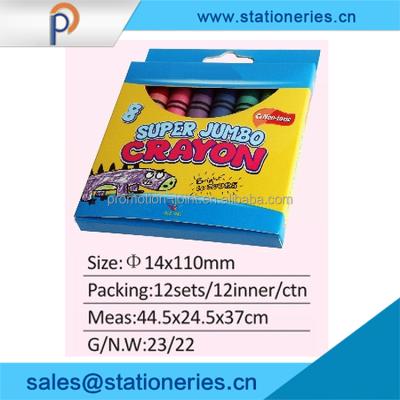 China Art Beautiful 8 Super Jumbo Colors Non-Toxic Wax Crayons for sale