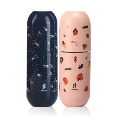 China Viable Custom Water Bottle Wide Mouth Capsule Thermal Insulation Vacuum Double Wall Stainless Steel Water Bottle for sale