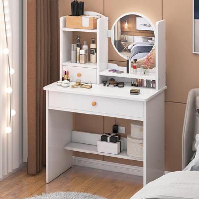 China (Other)Adjustable Modern White Bedroom Furniture Makeup Mirrored Vanity Dressing Table With Mirror And Stool for sale