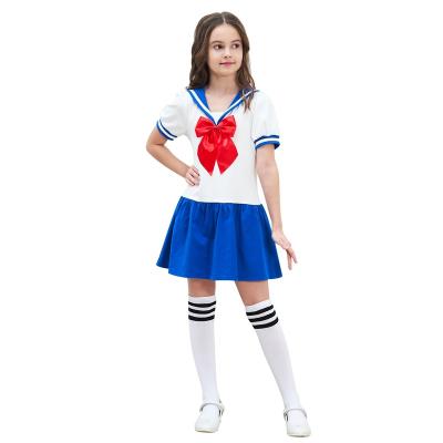 China Factory Supply Breathable Girls Dress Sailor Moon Cosplay School Navy Costume Uniform Size 6-14 for sale