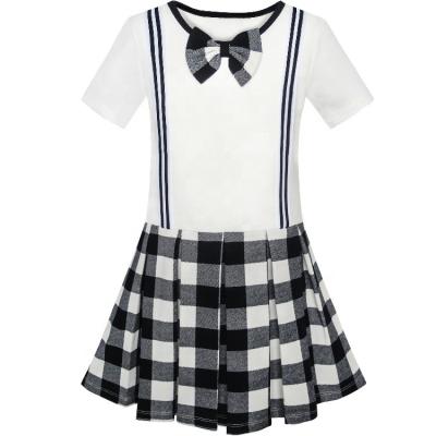 China Fashion Breathable Japanese Korean T-shirt Check Suspender Girls Dress School Uniform for sale