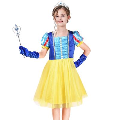 China Breathable Princess Belle Snow White Queen Halloween Party Dress Up Costume For Girls Kids for sale