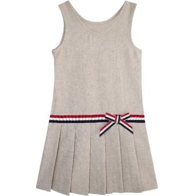 China Summer MiniKhaki Breathable Sleeveless School Uniform Pleated Kindergarten Girls Dresses for sale