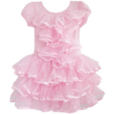 China EA4 Toddler Tulle Dance Party Kids Boutique Ruffle Tutu Girl Puffy Dress Breathable For Little Kids for sale