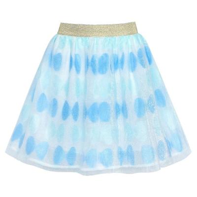 China Breathable Puffy Fluffy Blue Orange Bow Printing Glitter Tutu Dance Dress Girls Skirt for sale