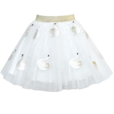 China Anti-Wrinkle Tulle Fashion To Fluffy Tutu Ballet Dance White Glitter Princess Skirt For Girls for sale