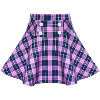 China Anti-wrinkle Pleated Japanese Korean 100 Cotton Plaid Tartan School Uniform Girls Skirt for sale