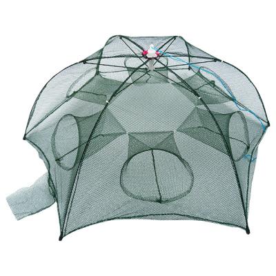 China 6 Holes Monofilament Automatic Umbrella Fishing Cage Fish Trap Strong Net Trap for sale