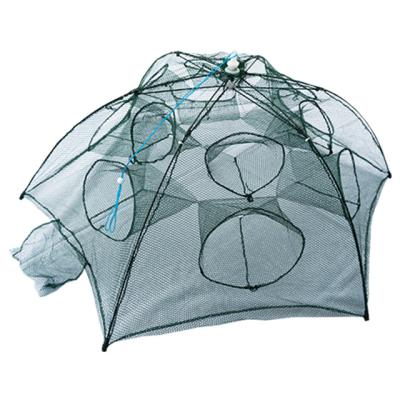 China Monofilament Umbrella Folding Fishing Cages Outdoor Fishing Tackle 12 Holes Fishing Trap Maker for sale