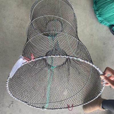 China Multifilament Automatic Trap Nylon Mesh Foldable Round Cage Fish Shrimp Minnow Crab Crab Baits Fishing Net for sale