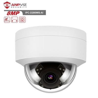 China Anpviz 4k 8mp Smart IP Camera Dome PoE Camera NIGHT VISION Smart Detection AI /indoor IP66 h.265 IR30m for sale