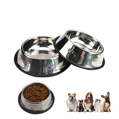 China High Quality Durable Automatic Feeding Dog Cat Bowl Food Grade Stainless Steel Bowl Feeder With Plastic Base for sale