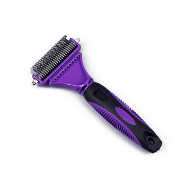 China Workable Double Side Double Teeth Comb Dog and Cat Float Hair Comb Dog Hair Removal Brush for sale