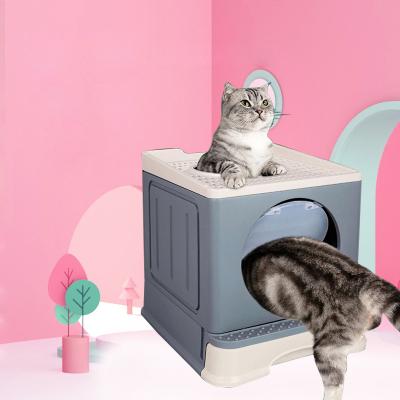 China Yooson Large Stored Space Fully Enclosed Door Large Cat Litter Box Deodorizing Indoor Automatic Cat Toilet for sale