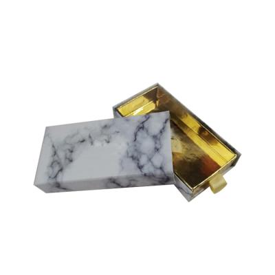 China Leading Supplier Handmade Mini Suitcase Luggage Gift Box Gold Drawer Packing Boxes With Marble Printed for sale