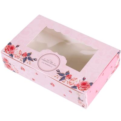 China Wholesale Handmade China Cutout 300g Card Paper Cup Cake White Eggs Tart Food Grade Packaging Box With Custom Print for sale