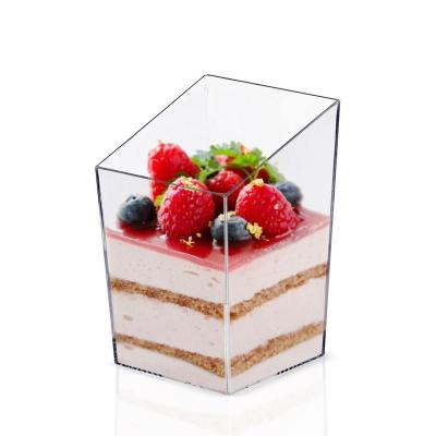 China Single Wall 3Oz Sugar Clear Square Dessert Cups Plastic Dessert Cups are crystal clear and will showcase your trifle perfect look layered for sale