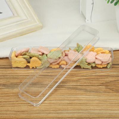 China Disposable PS Snack Box Custom Logo Transparent Food Storage Containers With Lids 8oz Containers for sale