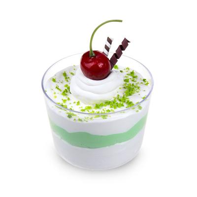 China Small disposable eco-friendly clear plastic chocolate mousse cups with reusable chic lids presentation of desserts, appetizers, catering and much more for sale