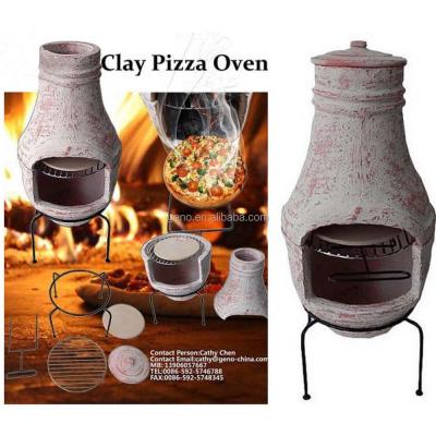 China Easily Assembled Classic Wood Burning Outdoor Clay Pizza Oven Wood Fired for sale