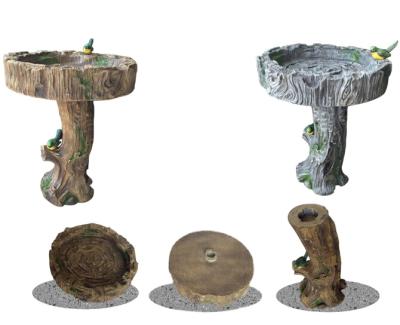 中国 Modern Natural Wood Color Concrete Garden Bird Bath For Garden Decor 販売のため