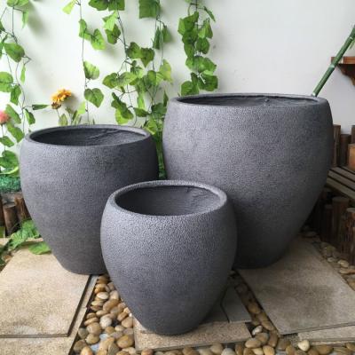 中国 Large fiberstone flower pot high intensity handmade decorative indoor flower pots 販売のため