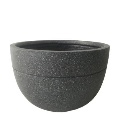 China Modern Lightweight Fiber Clay Round Pot for Outdoor Planter en venta