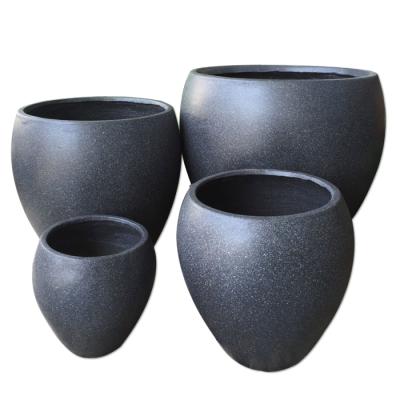 China Modern Modern Style Round Fiberstone Ceramic Flower Pot Planter For Home Decor zu verkaufen