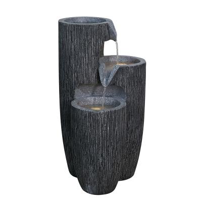 中国 Traditional outdoor garden polyresin waterfall water fountain with solar pump 販売のため