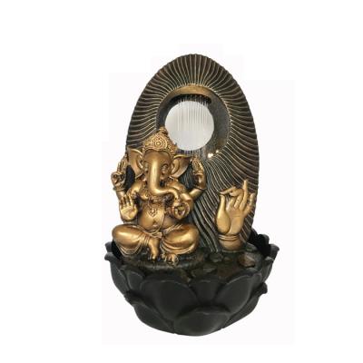 中国 Polyresin mini ganesh buddha fountain with LED lights 販売のため