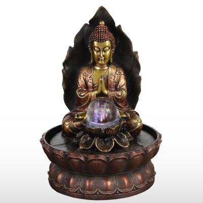 China India resin buddha fountain led polyresin garden water fountain with man god sculpture for sale