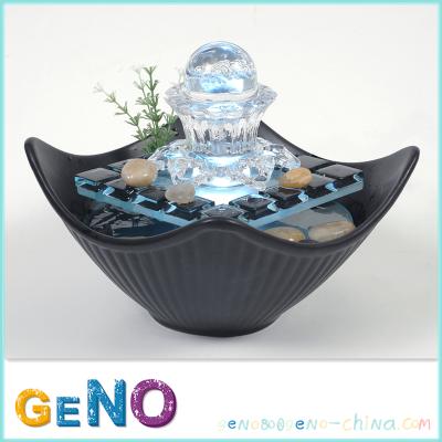 China China Hot Selling Ball Table Top Glass Crystal Rotating Water Fountain Te koop