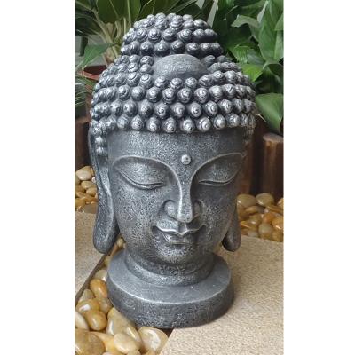 China China fiberstone indoor buddha head statue in lead finish for sale