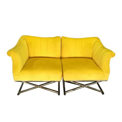 China Custom Yellow Titanium Chair Waist Cross Stainless Steel Sofa Base for sale