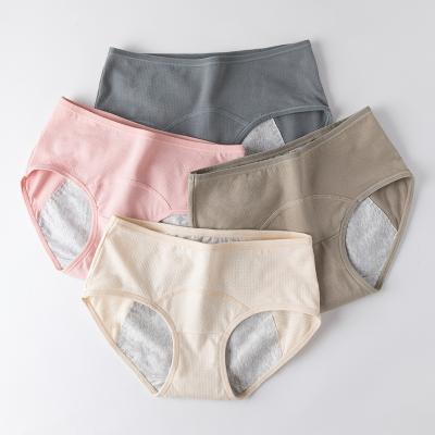 China Antibacterial Pastel Women's Mid Waist Hippie Style Cotton Leak Proof Asian Period Panties for sale